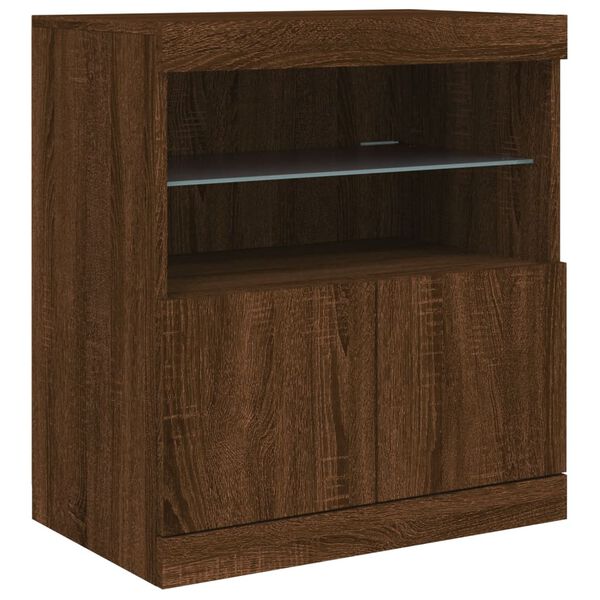 vidaXL Dressoir met LED-verlichting 60x37x67 cm bruin eikenkleur