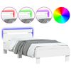 vidaXL Bedframe met hoofdbord en LED-verlichting wit 75x190 cm