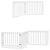 vidaXL Hondenhek inklapbaar met deur 8 panelen 640 cm populierhout wit