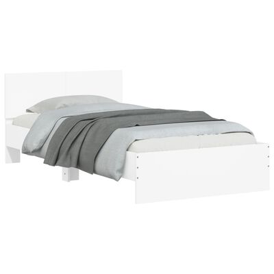 vidaXL Bedframe met hoofdbord en LED-verlichting wit 100x200 cm