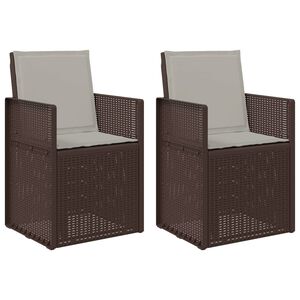 vidaXL Tuin Eetstoelen 2 pcs Bruin en lichtgrijs PP