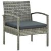 vidaXL 5-delige Loungeset met kussens poly rattan grijs