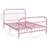 vidaXL Bedframe metaal roze 120x200 cm