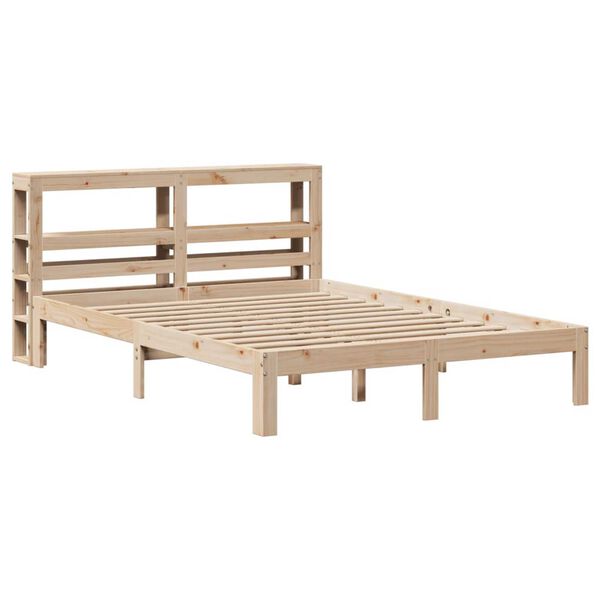 vidaXL Bedframe met hoofdbord massief grenenhout 160x200 cm
