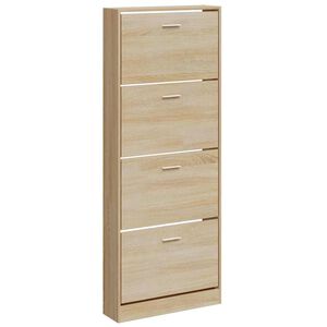 vidaXL Schoenenkast 59x17x150 cm bewerkt hout eikenkleurig