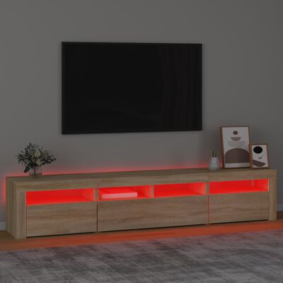 vidaXL Tv-meubel met LED-verlichting 210x35x40 cm sonoma eikenkleurig