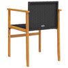 vidaXL Tuinstoelen 2 st poly rattan en massief hout zwart