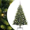 vidaXL Kunstkerstboom met scharnier 300 LEDs Groen 180 cm PVC en PE