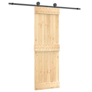 vidaXL Schuifdeur 70 x 210 cm Massief Grenenhout (Niet-Behandeld)