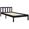 vidaXL Bedframe met hoofdbord massief hout zwart 100x200 cm