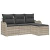 vidaXL Tuin Sofa Set 4 st Lichtgrijs poly rattan