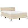 vidaXL Boxspringbed met matras Cr&egrave;me 190 x 140 cm Polyester