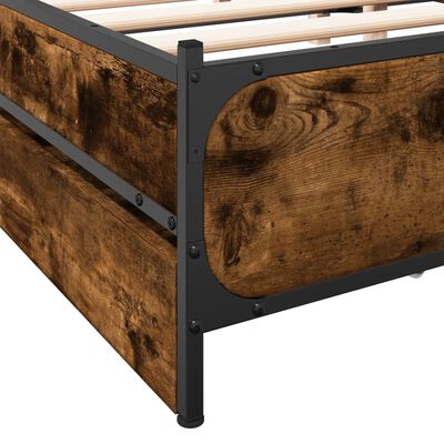 vidaXL Bedframe met lades bewerkt hout gerookt eikenkleurig 160x200 cm