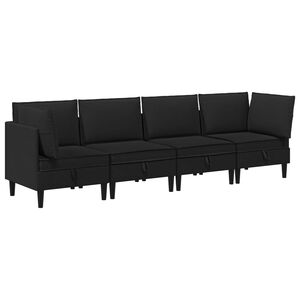 vidaXL Woonkamer Meubelset 4 st Zwart Stof