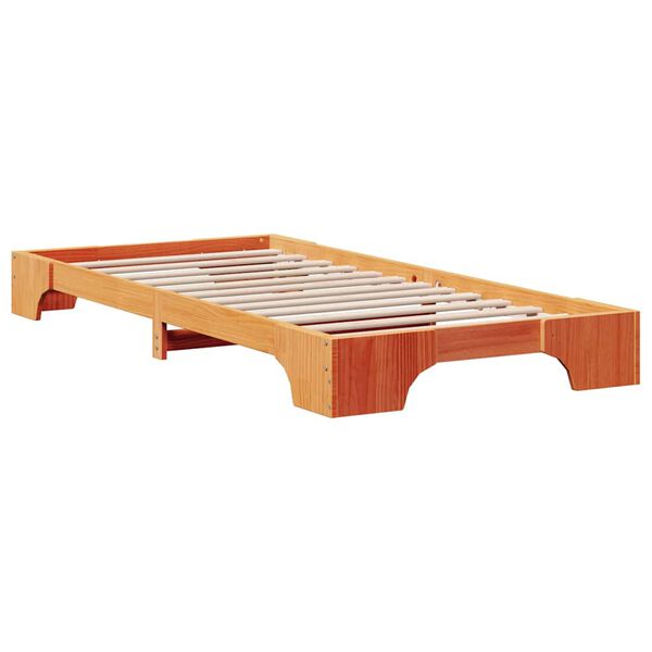 vidaXL Bedframe Wasbruin 80 x 200 cm Massief grenenhout