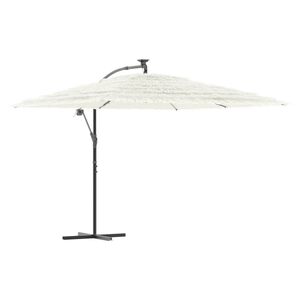 vidaXL Parasol met stalen paal 290x290x238 cm wit