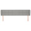 vidaXL Hoofdbord met randen 183x23x78/88 cm stof lichtgrijs