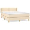 vidaXL Boxspring met matras stof cr&egrave;mekleurig 140x200 cm