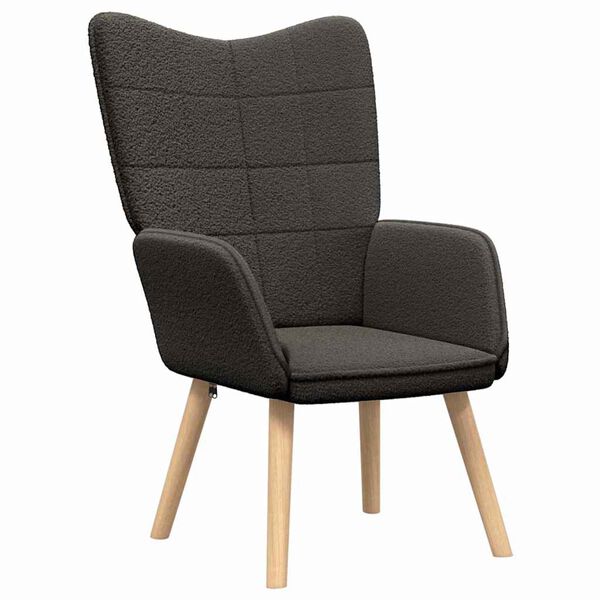 vidaXL Fauteuil Donkergrijs 62 x 67 x 95,5 cm Sherpa Stof