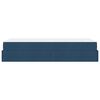 vidaXL Bedframe met matras met matras 2 pcs Blauw Stof