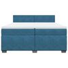 vidaXL Boxspring met matras fluweel blauw 200x200 cm