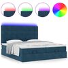 vidaXL Ottoman bed met matrassen en LED's 180x200cm fluweel