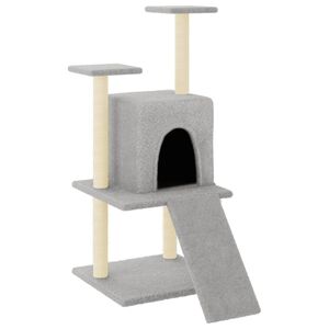 vidaXL Kattenmeubel met sisal krabpalen 110 cm lichtgrijs