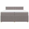 vidaXL Boxspring met matras stof taupe 200x200 cm