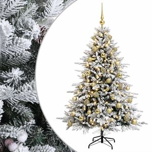 vidaXL Kunstkerstboom met kerstbal 120 cm 150 LED's Warmwit
