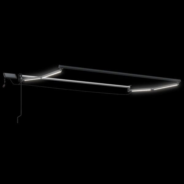 vidaXL Handbediende luifel met LED's Oranje en Wit 3,5 x 2,5 m