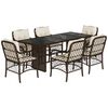 vidaXL 7-delige Tuinset met kussens poly rattan bruin