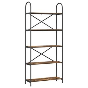 vidaXL Boekenkast 5-laags 80 x 30 x 183 cm Bewerkt hout Gerookt eiken