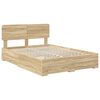 vidaXL Bedframe met hoofdeinde Sonoma Eiken 140 x 200 cm Bewerkt hout