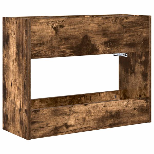 vidaXL Paraplu Standaard Gerookt eiken 65 x 24 x 50 cm Bewerkt hout