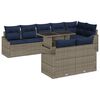 vidaXL Tuin Sofa Set 9 st 8-Aantal zitplaatsen Grijs en Marineblauw