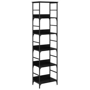 vidaXL Boekenkast 5-laags 50 x 33 x 188,5 cm Bewerkt hout Zwart Eiken