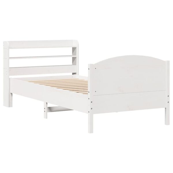 vidaXL Bedframe zonder matras massief grenenhout wit 90x200 cm