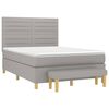 vidaXL Boxspring met matras stof lichtgrijs 140x190 cm