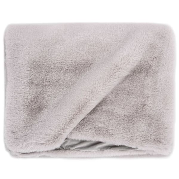 vidaXL Plaid 100x150 cm kunstkonijnenbont grijs