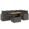 vidaXL 6-delige Loungeset met kussens poly rattan zwart