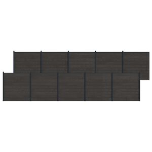 vidaXL Hekpaneel 10 pcs WPC en Aluminium Zwart