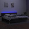 vidaXL Boxspring met matras en LED stof zwart 200x200 cm