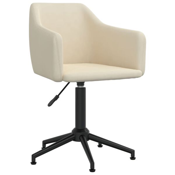 vidaXL Eetkamerstoelen draaibaar 4 st fluweel cr&egrave;mekleurig