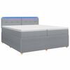vidaXL Boxspringbed met matras Lichtgrijs 200 x 200 cm Stof