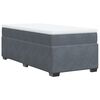 vidaXL Boxspring met matras fluweel donkergrijs 90x200 cm