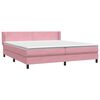 vidaXL Boxspring met matras fluweel roze 200x220 cm