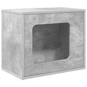 vidaXL Kattenhuis Betongrijs 51 x 30 x 42,5 cm Bewerkt hout