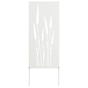 vidaXL Tuin Privacy Screen Bloemen Wit 50 x 140 cm Koudgewalst staal