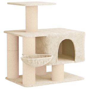 vidaXL Kattenboom met sisal krabpalen Cr&egrave;mekleurig 96 cm