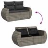 vidaXL 9-delige Loungeset met kussens poly rattan grijs
